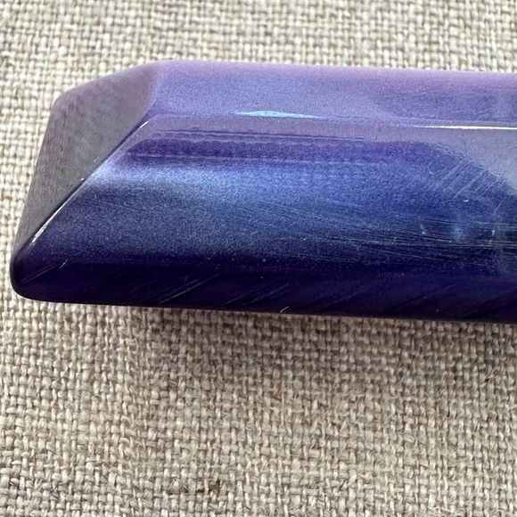 Vintage Moonglow Thermoset Plastic Bar Brooch Pin Violet Purple 2 5/16" - Picture 9 of 14